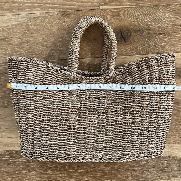Vintage 90s Natural Woven Tote Bag - Picture 4 of 7